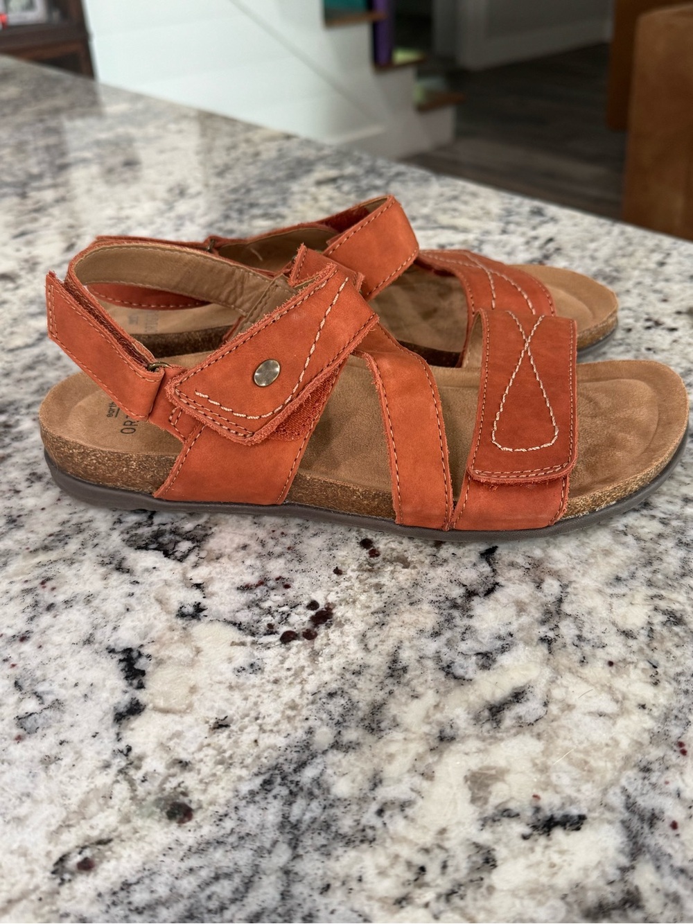 Earth Origins Orange Adjustable Strap Sandals